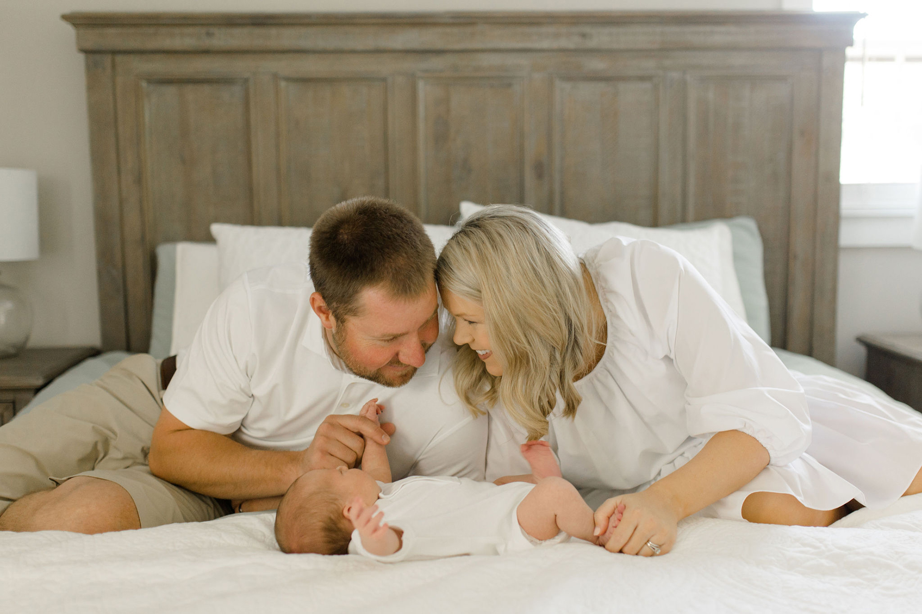 Asbill family at home with baby