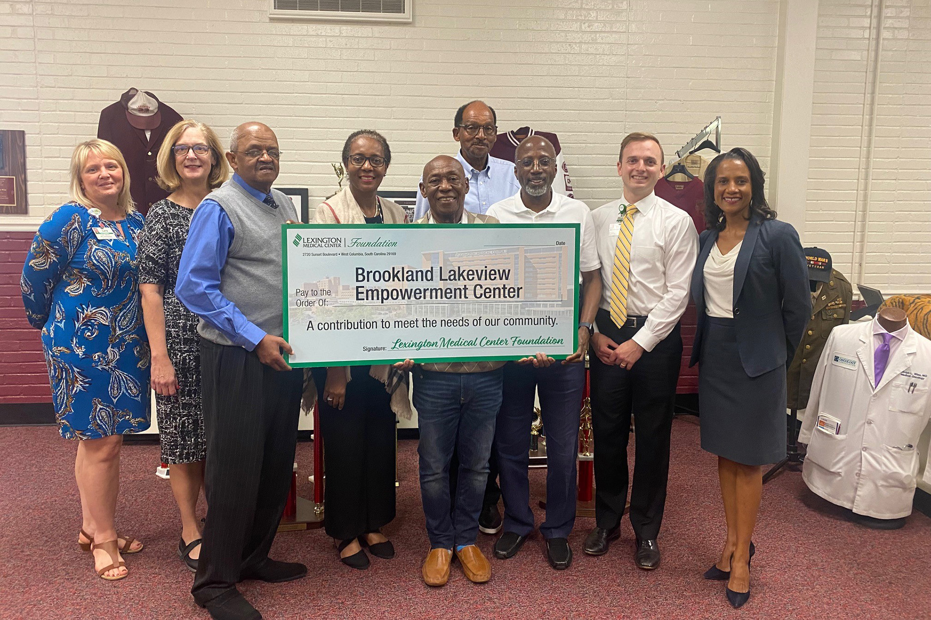 Check presentation to Brookland Lakeview Empowerment Center