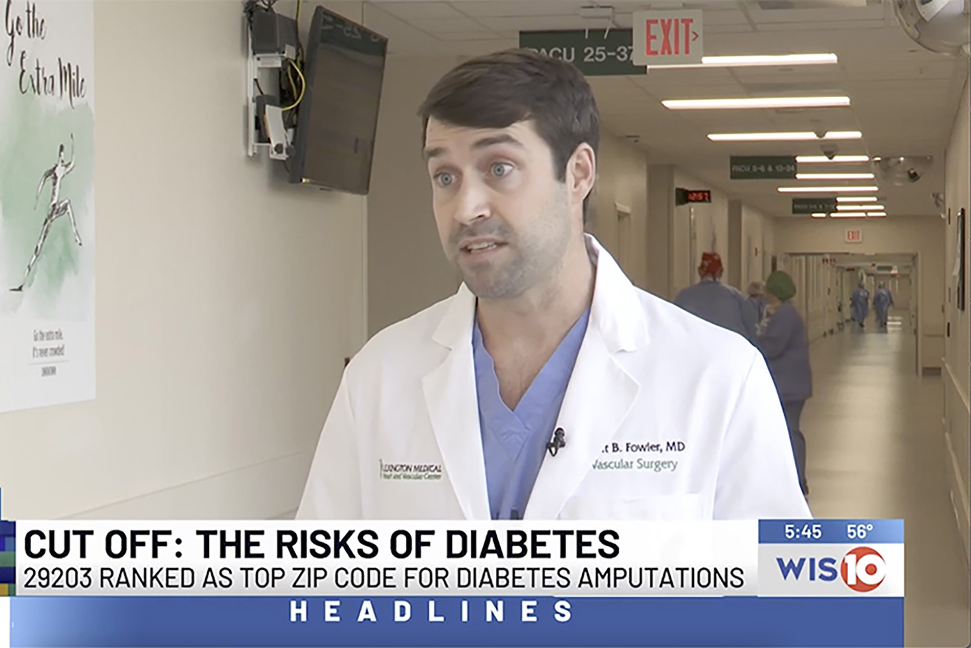 Fowler Blog Dr. Brett Fowler interviewed by WIS TV outside of operating room