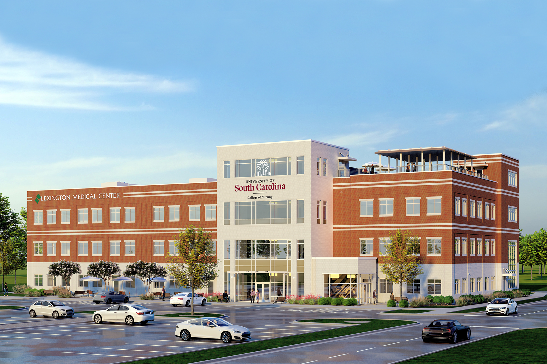 Rendering of College of Nursing building
