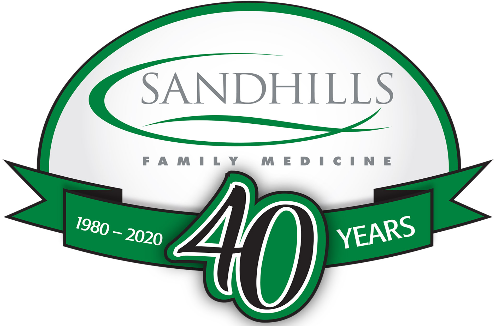 Sandhills Family Medicine 40th anniversary logo
