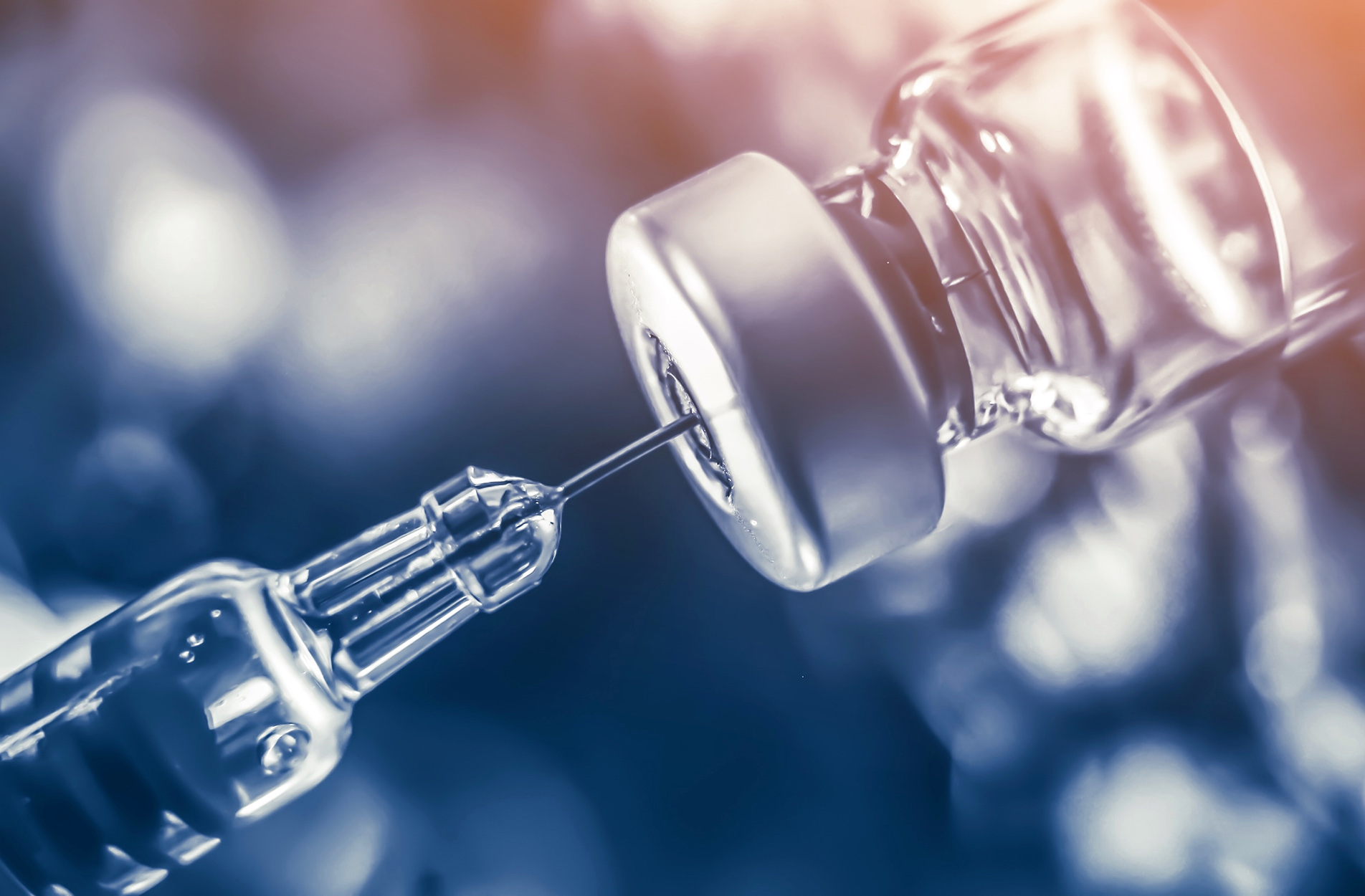 Syringe and vial of vaccine
