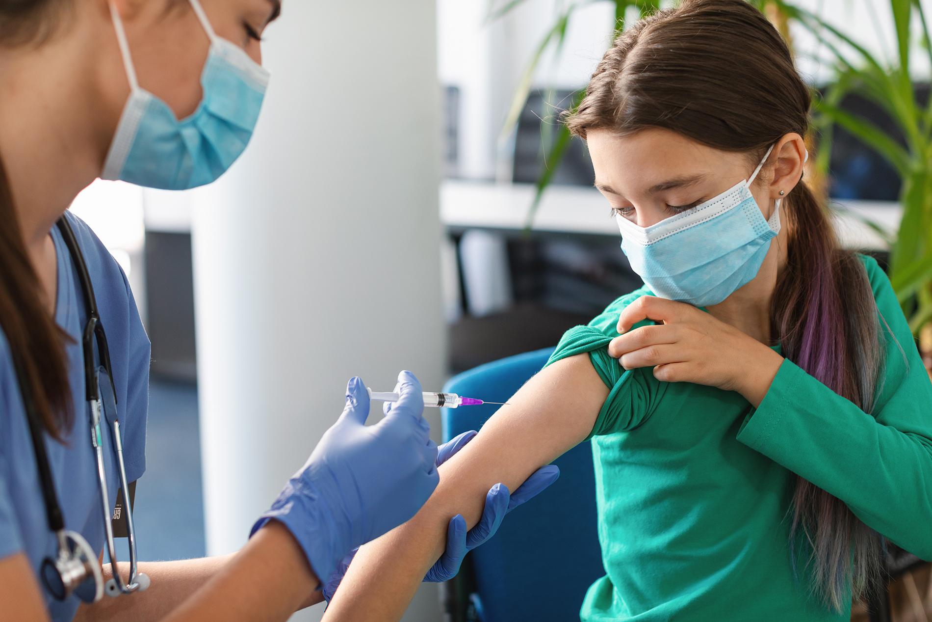 Child getting vaccination