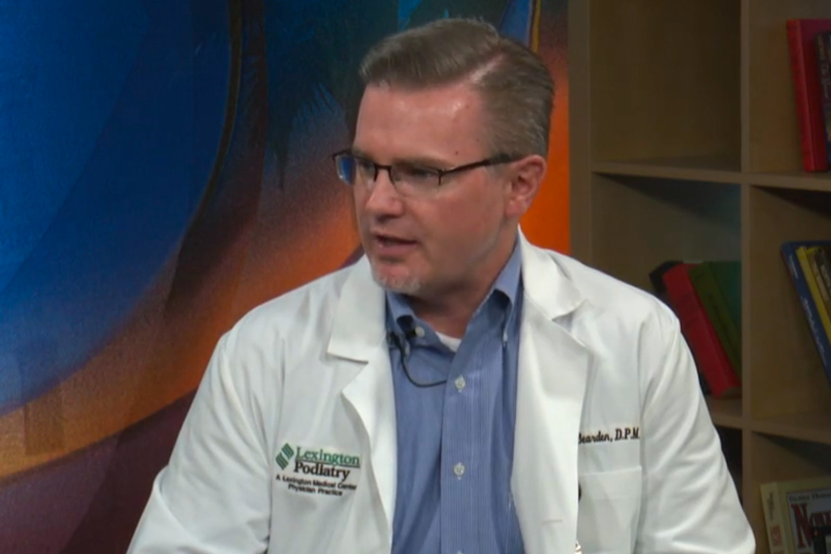 Dr. Bearden speaking during an interview on the set of WLTX.