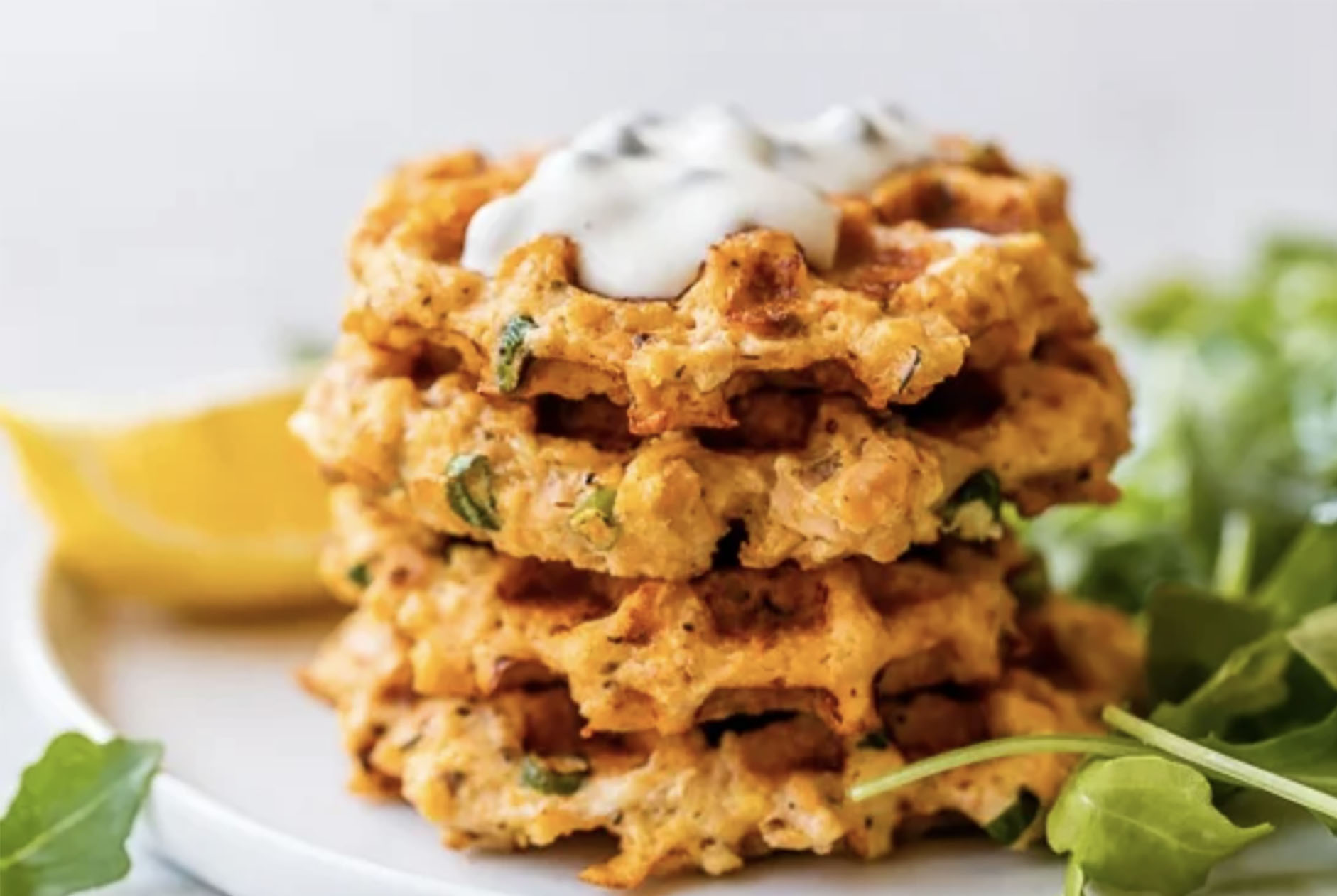 Salmon cakes on plate